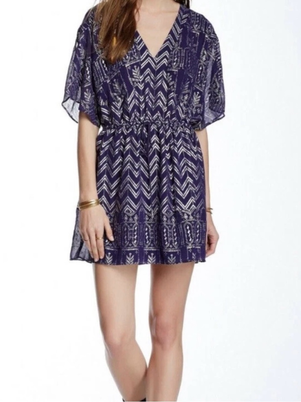 Free People ‘Love Your Chaos’ Metallic Mini Dress